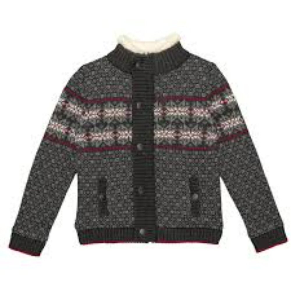E of M Little Boys Mock Neck Zip & Snap Cardigan - 6 (PRE-LOVED)